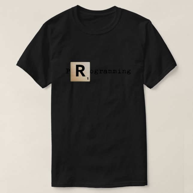 Scrabble R Programmierung T-Shirt (Design vorne)