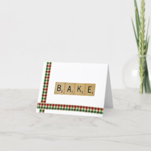 Scrabble-Weihnachtskarte - Backen Feiertagskarte