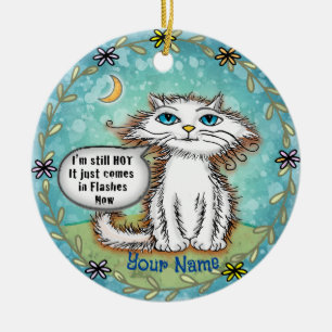 Scraggles Katze Hitzewallungen Keramik Ornament