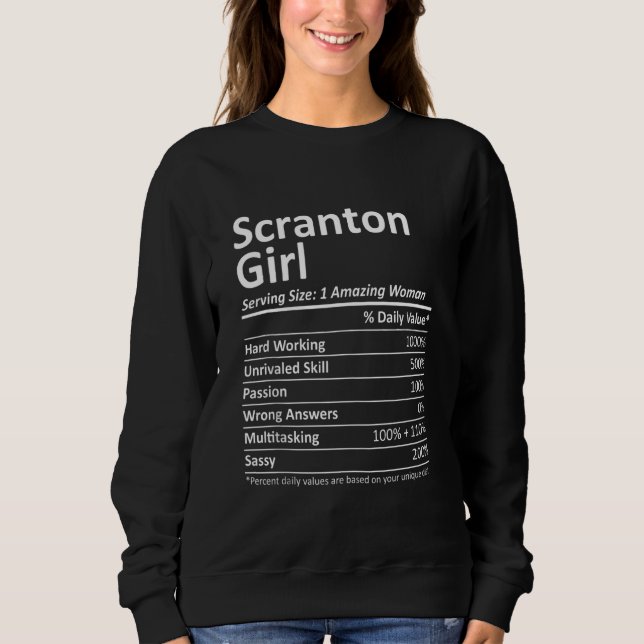 SCRANTON GIRL PA PENNSYLVANIA Funny City Zuhause R Sweatshirt (Vorderseite)