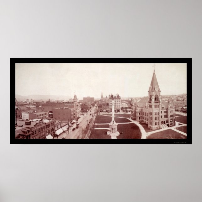 Scranton, PA Downtown Foto 1902 Poster (Vorne)