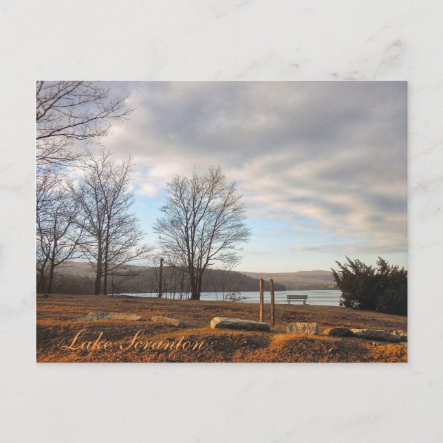 Scranton PA Lake Scranton Post Card Warmes Licht Postkarte (Vorderseite)