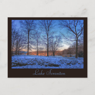 Scranton PA Lake Scranton Post Card Winter Light Postkarte