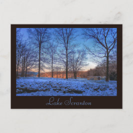 Scranton PA Lake Scranton Post Card Winter Light Postkarte
