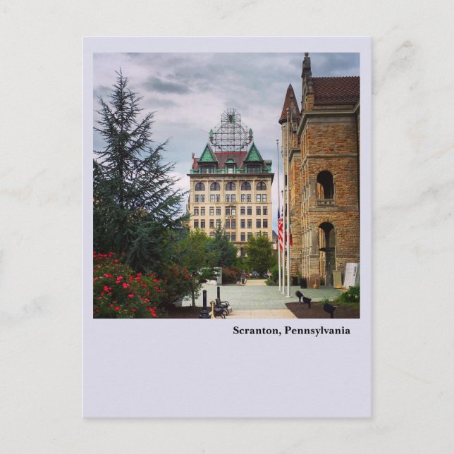 Scranton, PA Post Card Scranton Electric Gebäude Postkarte (Vorderseite)
