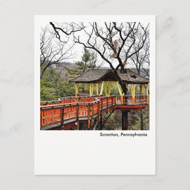 Scranton PA Postcard-Nay Aug Park Tree House Postkarte (Vorderseite)