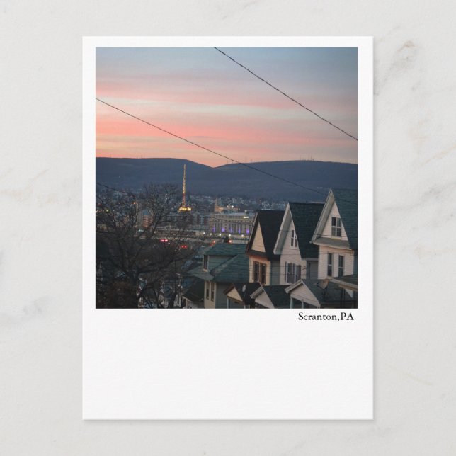 Scranton PA Postcard-Night-View Postkarte (Vorderseite)