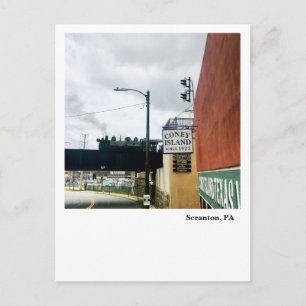 Scranton PA Postcard-Steam Motor über Cedar Ave. Postkarte