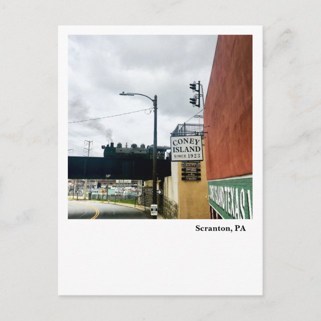 Scranton PA Postcard-Steam Motor über Cedar Ave. Postkarte (Vorderseite)