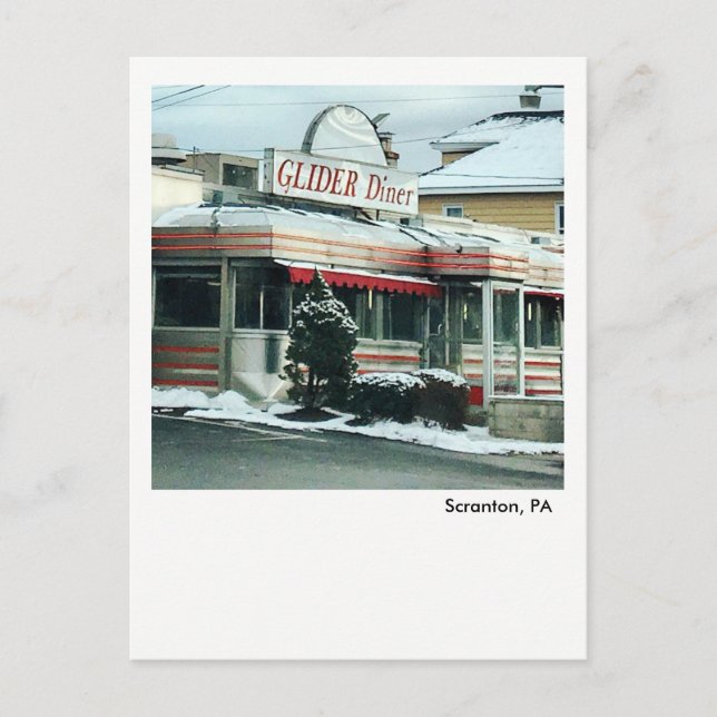 Scranton PA Postcard - The Glider Diner Postkarte (Vorderseite)