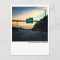 Scranton PA Postcard-Twilight Sky-I81-Dunmore