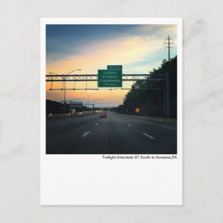 Scranton PA Postcard-Twilight Sky-I81-Dunmore Postkarte
