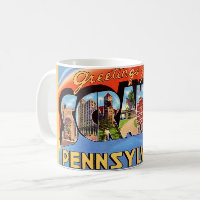 Scranton PA Vintage-Gruß-Tasse Kaffeetasse (Vorderseite Links)