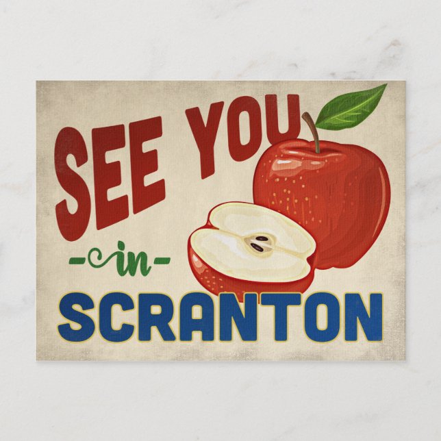 Scranton Pennsylvania Apple - Vintage Travel Postkarte (Vorderseite)