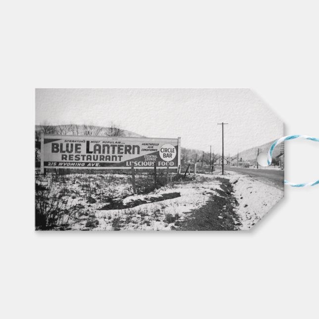 SCRANTON PENNSYLVANIA BLUE LANTERRESTAURANT GESCHENKANHÄNGER (Vorderseite (Horizontal))