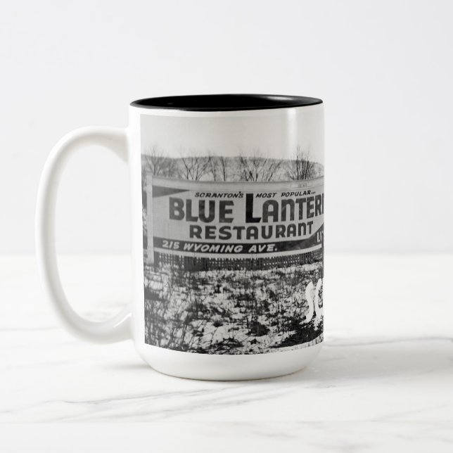 SCRANTON PENNSYLVANIA BLUE LANTERRESTAURANT ZWEIFARBIGE TASSE (Links)