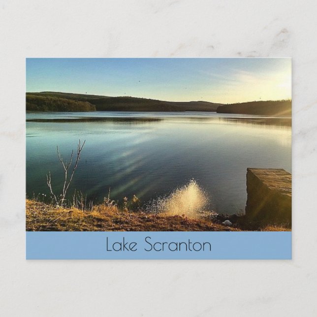 Scranton-Twilight Landschaft am See Postkarte (Vorderseite)