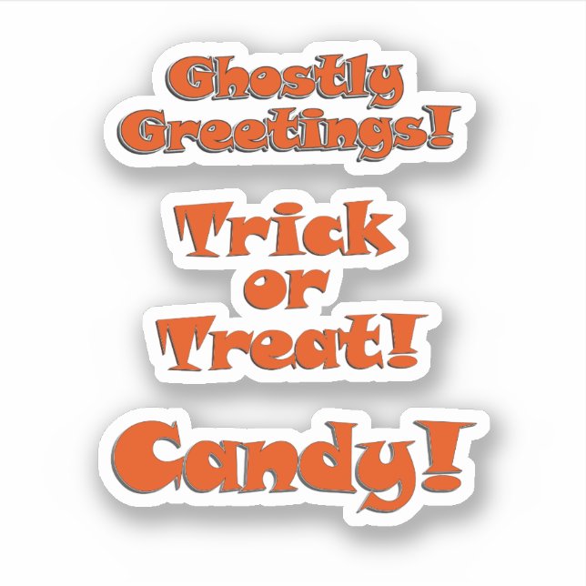 Scrap Book Trick or Treat Halloween Aufkleber (Vorderseite)