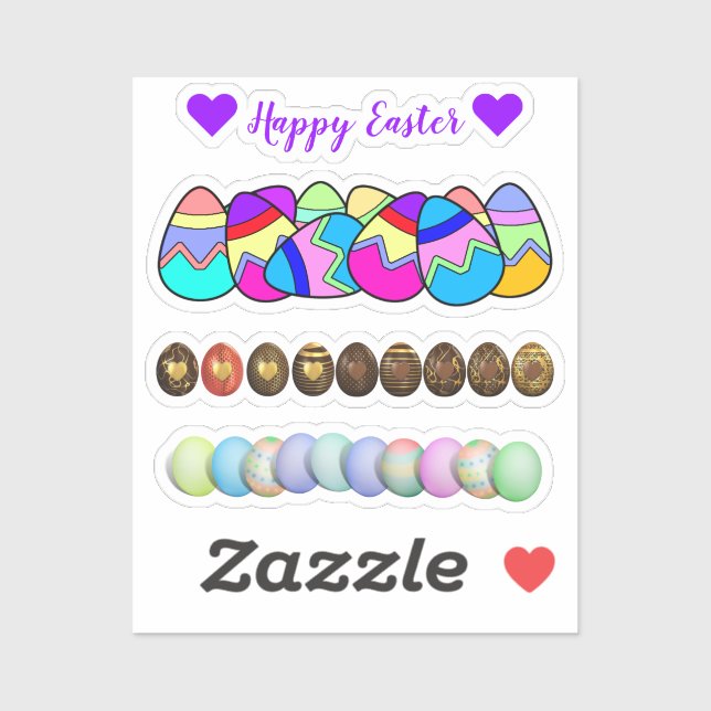 Scrap Booking farbige Eier Ostern Aufkleber (Blatt)