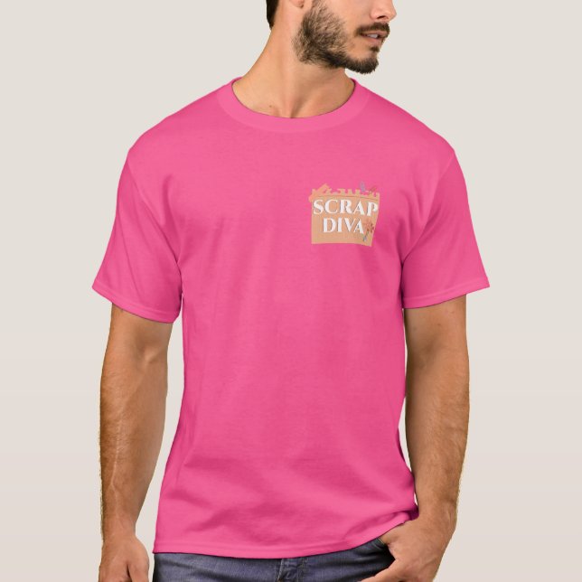 Scrap Diva Crafting Scrapbooking Minimalistisch T-Shirt (Vorderseite)