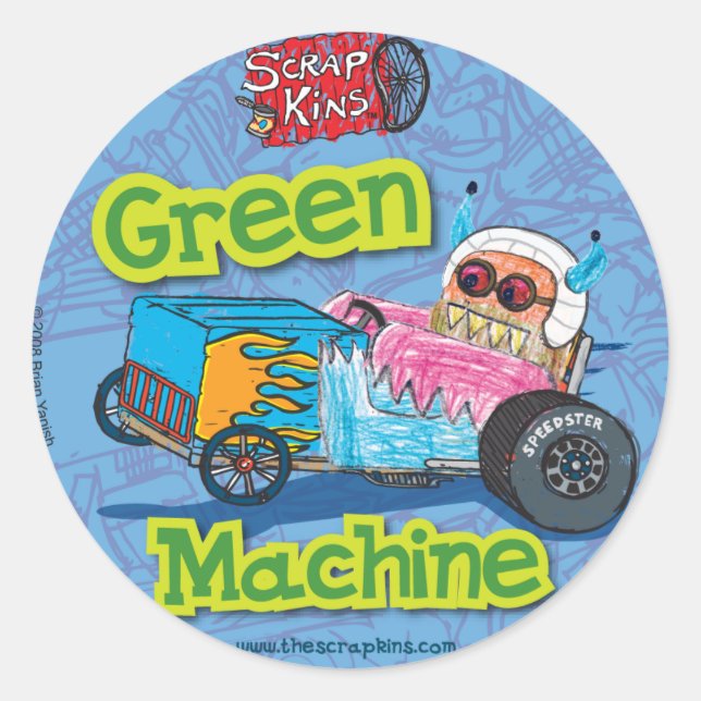 Scrap Kins "Green Machine" Aufkleber (Vorderseite)