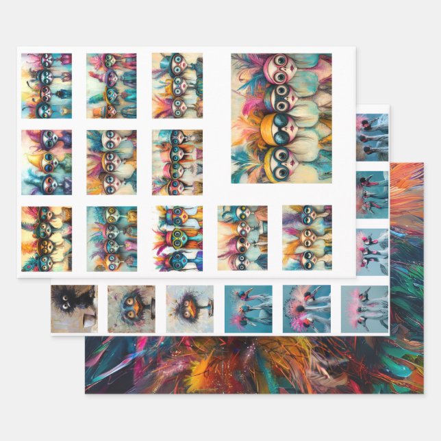 Scrapbook Designs Wackadoodle Vibranred Geschenkpapier Set (Set)