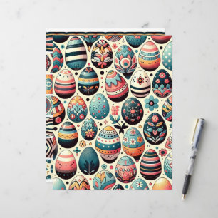 Scrapbook Paper "Folk Art Oaster Eggs"