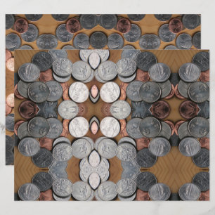 Scrapbook Paper - Kaleidoskop von Münzen