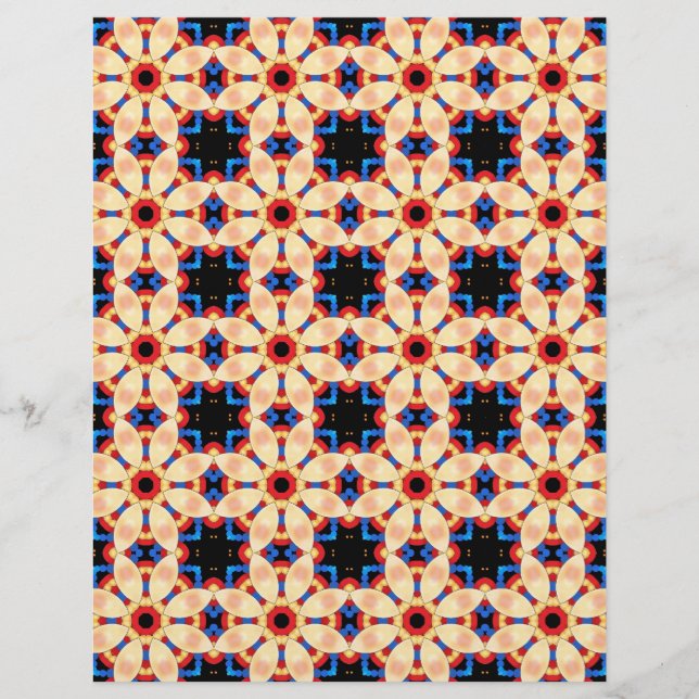 Scrapbook Paper Red Yellow Blue Pattern (Vorderseite)