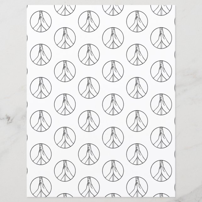 Scrapbook Paper von High Five Peace Sign Hands (Vorderseite)