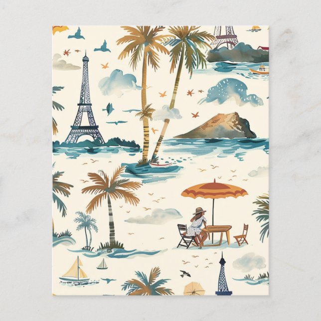 Scrapbook Paper von Paris Beach Watercolor (Vorderseite)