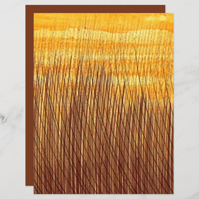 Scrapbook Paper von Watercolor Brown Orange Fields (Vorne/Hinten)