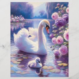 Scrapbook Paper von White Swan und Cygnet Lila Ros