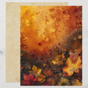 Scrapbook Paper zu Herbstlebern und -perlen