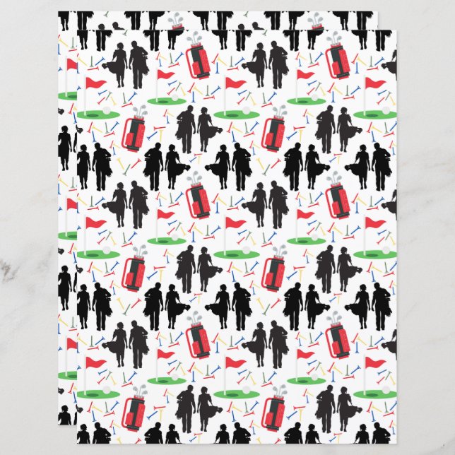 Scrapbook-Papier für Golfpaare (Vorne/Hinten)