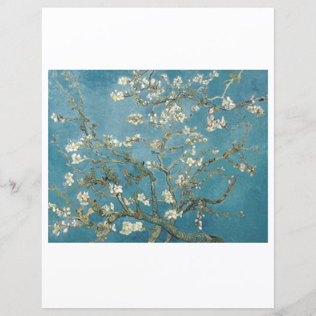 SCRAPBOOK PAPIER : VAN GOGH : ALMOND BLOSSOM (Vorderseite)