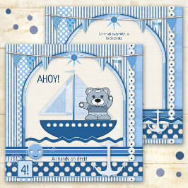 Scrapbook Sailboat Kindermädchen Party Einladung