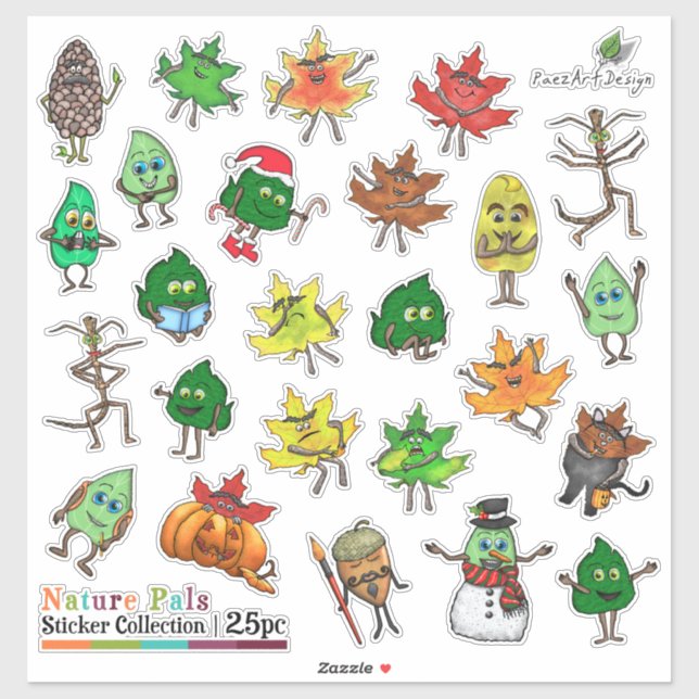 Scrapbook Stickers | Nature Pal Collection | 25 pc Aufkleber (Blatt)