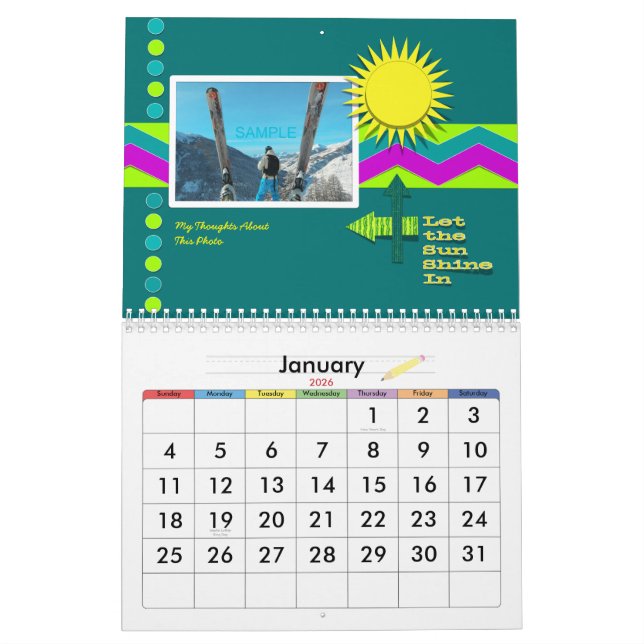 Scrapbook Style Family Foto Jederzeit Kalender (Jan 2026)