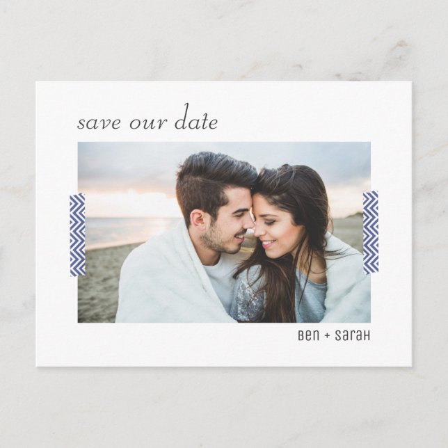 Scrapbook Tape Foto Save the Date Postkarte (Vorderseite)