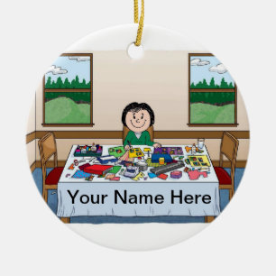 Scrapbooker - Frau Keramik Ornament