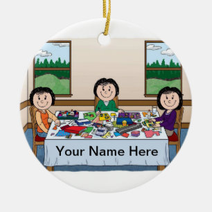 Scrapbooking- 3 Frauen Keramikornament