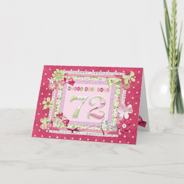 Scrapbooking 72. Geburtstag Karte (Vorderseite)