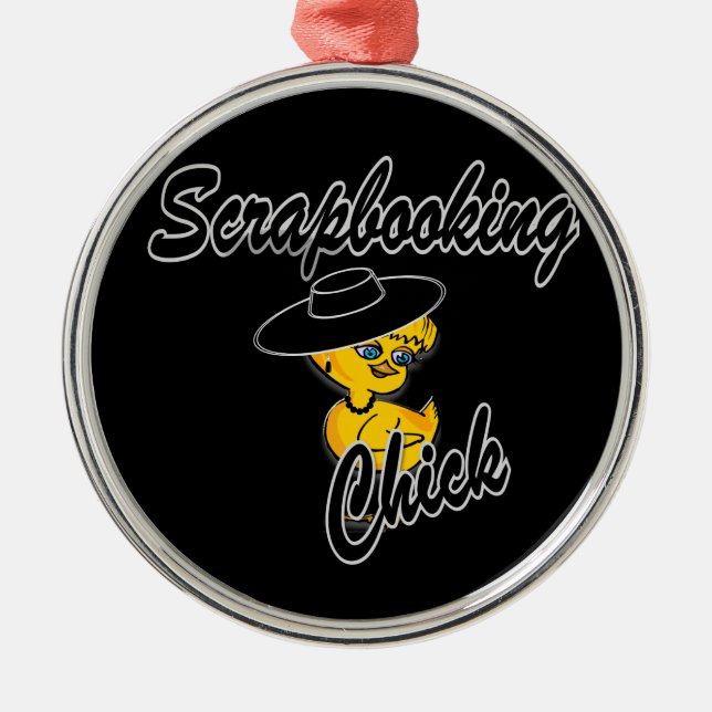 Scrapbooking Chick #4 Ornament Aus Metall (Vorne)
