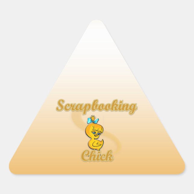 Scrapbooking Chick Dreieckiger Aufkleber (Vorderseite)