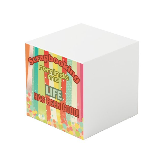 Scrapbooking erinnert mich an das Leben ist gut Würfel (Vorderseite Schrägansicht)