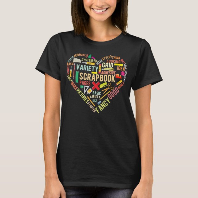 Scrapbooking Herz Crafting Hobby T-Shirt (Vorderseite)