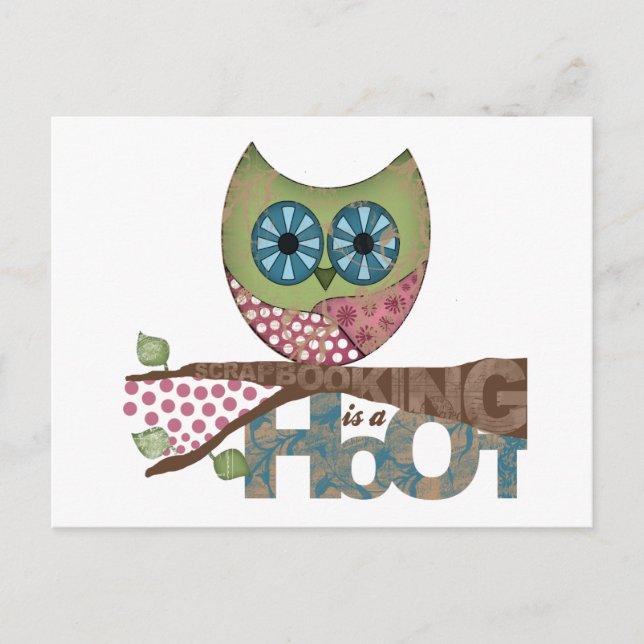 Scrapbooking ist ein Hoot Postkarte (Vorderseite)