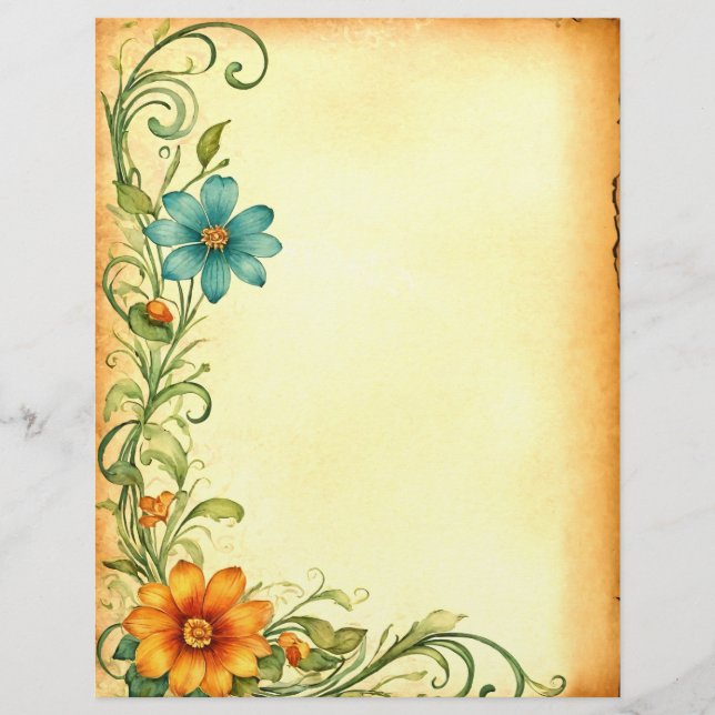 Scrapbooking Junkjournal Vintage Blumen Rahmen (Vorderseite)