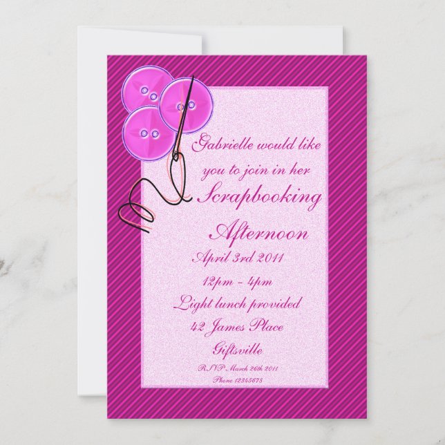 Scrapbooking/Party Einladung des Handwerks (Vorderseite)